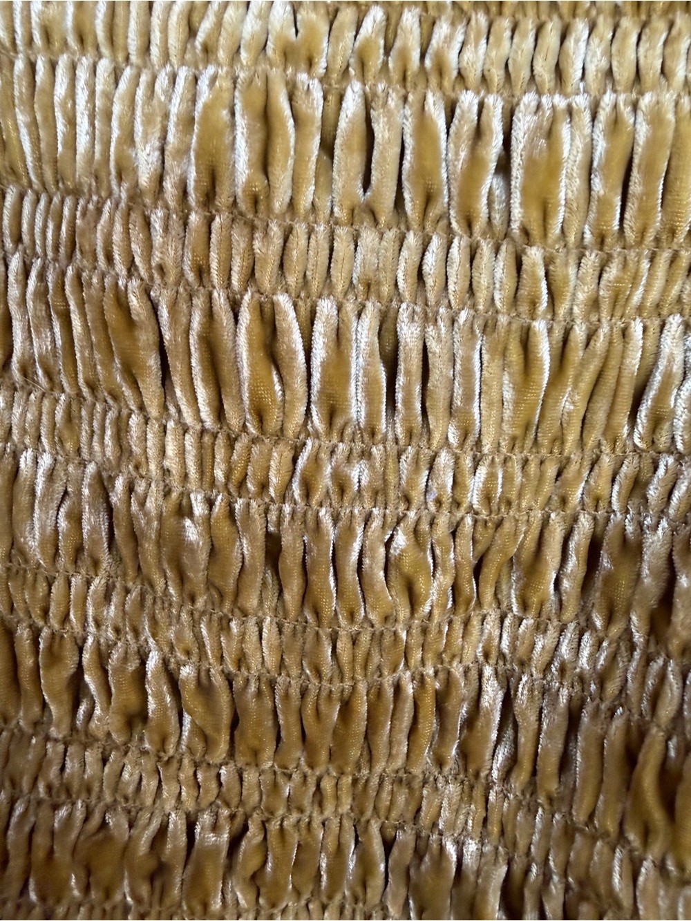 ANTHROPOLOGIE Golden velvet puff sleeve smocked bodice romantic long sleeve crop - Picture 8 of 15